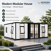 Maison modulaire contemporaine Newgen Development, maison préfabriquée rectangulaire, utilisation en extérieur, imperméable, ignifuge, extensible