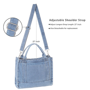 Sac à main en jean personnalisé avec logo pour femmes Sac à main en jean à bandoulière pour femmes - Product Image 3