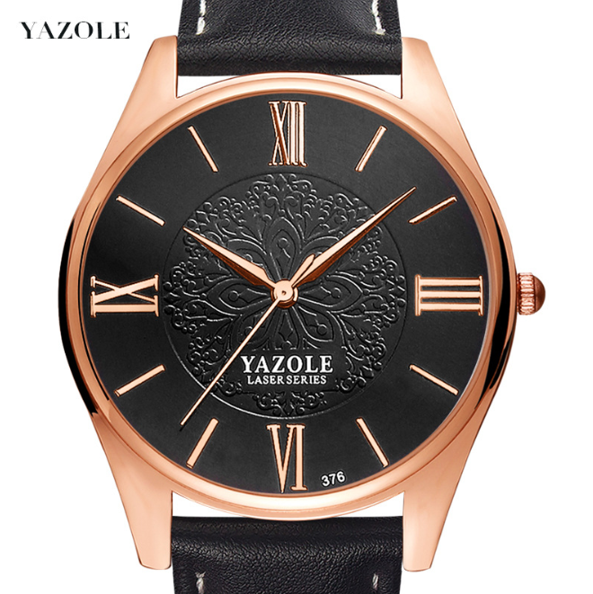 Yazole Z 376 Goud Luxe Aangepaste Gepersonaliseerde Horloge