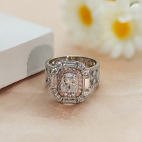 Bague de mariage personnalisée PST pour femme, GRA D VVS1, design de luxe, argent 925, moissanite taille coussin longue 2 carats