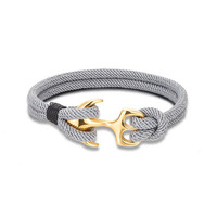 Bracelet en corde milanaise pour couple, en acier inoxydable plaqué or, avec ancre de bateau et paracorde, idéal pour le camping en plein air – Meilleure vente pour homme