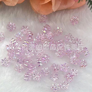 Perles de fleurs en acrylique 6 mm transparentes pour la fabrication de bijoux, emballage en vrac, origine Yiwu, été 2024 - Product Image 4