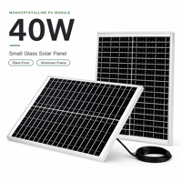 Panel Surya Monokristalin A- Grade 30w 40w 50w 60w 12v 24v Modul PV Surya Kaca Tipe-N Kustom untuk Pengisi Daya Baterai Off Grid