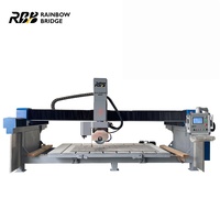 Máquina de Corte de Piedra con Sierra de Puente CNC de 4 Ejes Rainbow HQ-3220BM(4+1) para Cortar Mármol, Granito, Cuarzo y Piedra Sinterizada