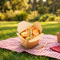 Boîte en carton rectangulaire haute anti-graisse, qualité alimentaire, jetable, pour vente en gros, emballage de snacks à emporter