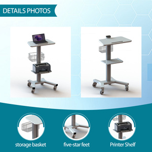 Carro de Equipo Médico Ajustable para <span class=keywords><strong>Ultrasonido</strong></span>, Medicamentos, Endoscopio, Electrocardiógrafo, Salón de Belleza, Hospital - Product Image 1