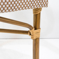 Chaises d'extérieur rotin rembourrées en bois led hôtel sillas comedor stuhl chaise de restaurant
