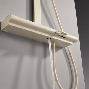 Sistema de ducha de baño moderno, grifo de ducha de <span class=keywords><strong>3</strong></span> funciones blanco, juegos de ducha de <span class=keywords><strong>piano</strong></span> termostático digital de latón - Product Image 4