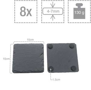 Lot de 4 sous-verres de tableau noir en <span class=keywords><strong>ardoise</strong></span> avec <span class=keywords><strong>craie</strong></span> en boîte Coeur en vrac naturel fait à la main - Product Image 4