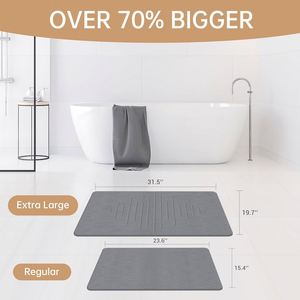 Tapis de bain en pierre de diatomite absorbant l'eau, antidérapant, à séchage rapide, rayé, écologique - Product Image 2