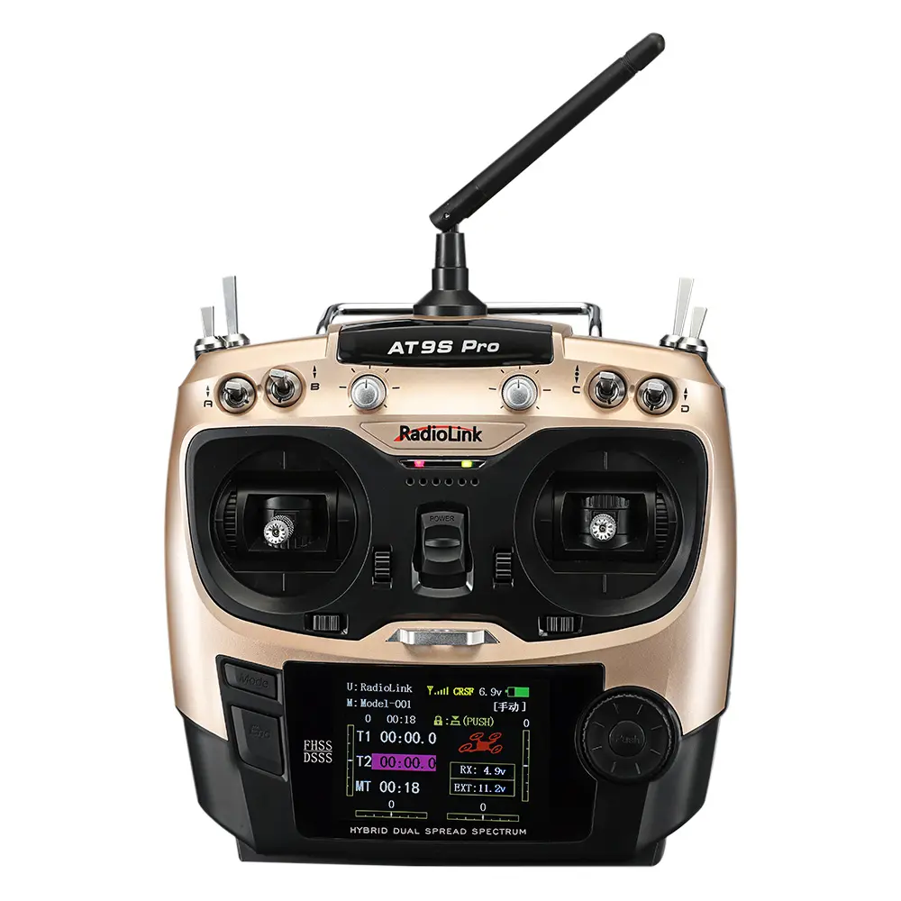 RadioLink-transmisor AT9S Pro de 10 canales con receptor R9DS, Mando de Radio para <span class=keywords><strong>helicóptero</strong></span> <span class=keywords><strong>RC</strong></span>, Quadcopter, Dron, accesorios de coche