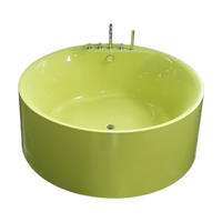 Baignoire de massage à remous ronde moderne en acrylique avec jets en verre pour 4 personnes, baignoires Jacuzzi