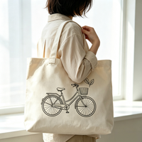Sac à fermeture éclair en toile personnalisé, motif de dessin animé, poignée longue, lavable, réutilisable, pochette d'emballage portable, accessoires de camping