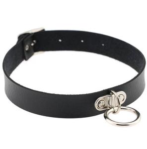 Moda Cosplay Harajuku Punk Rock gótico collar <span class=keywords><strong>Sexy</strong></span> PU cuero corazón redondo Spike Collar gargantilla collar accesorios para el cuerpo - Product Image 3