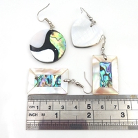Nouvelles boucles d'oreilles tendance faites à la main, modèles ronds, ovales, en forme de cœur et carrés, avec des coquilles d'ormeau et de nacre pour femmes