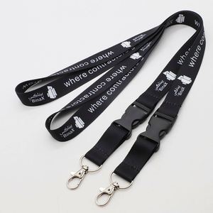 Personalized Sublimation Eco-friendly <b>Polyester</b> Detachable Buckle Construction Company ID Card Holder Breakaway Keychain <b>Lanyard</b> - Product Image 1