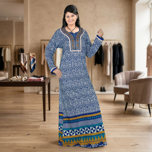 Nouvelle robe maxi en coton pour femmes musulmanes, manches longues, jilbab modeste, abaya, robe longue, tenue de tous les jours - Product Image 2