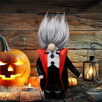 Décorations en peluche de gnomes d'Halloween : figurines de citrouille, sorcière, fantôme, vampire, elfe – Ornements effrayants pour la maison, les fêtes et les tables.