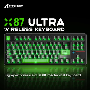 <span class=keywords><strong>Clavier</strong></span> mécanique sans fil ATTACK SHARK X87 Ultra, taux de polling 8000 Hz, récepteur 8K, <span class=keywords><strong>clavier</strong></span> de jeu TKL RGB tri-mode pour PC - Product Image 4