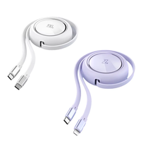 Actualización 100W 1M retráctil USB tipo C Cable de carga de datos TPE Compatible para uso móvil del teléfono incluida la transferencia de archivos