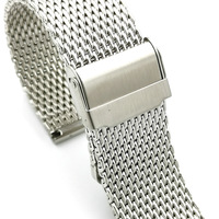 Tali jam tangan Stainless Steel jaring Milan Solid lepas cepat 1.0 garis 22mm