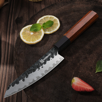 Couteau de cuisine Kiritsuke KEEMAKE, manche en bois octogonal, 5,5 pouces, acier inoxydable 9Cr18mov à 3 couches, haute teneur en carbone