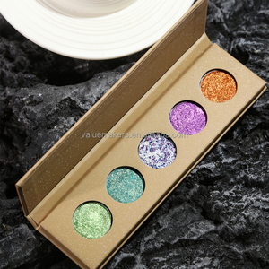 Paleta de sombras de ojos con purpurina DIY de 5 Formas personalizable, maquillaje de ojos metálico mate holográfico de alta pigmentación, Etiqueta Privada - Product Image 1