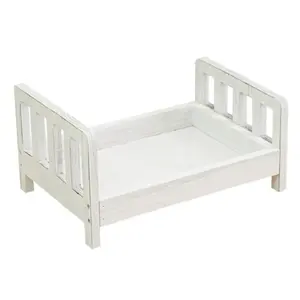 Реквизит для фотосъемки новорожденных Маленькая кровать детское украшение можно отсоединить Маленькая деревянная кровать