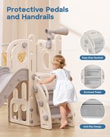 Toboggan pour tout-petits 6 en 1, toboggan intérieur pour enfants de 1 à 3 ans, ensemble d'escalade intérieur/extérieur, panier de basket-ball, télescope, plastique, usage domestique