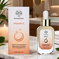 Sérum Visage Éclaircissant et Hydratant Antioxydant à la Vitamine C Micro-encapsulée Fermentée, Niacinamide, Tremella et Centella