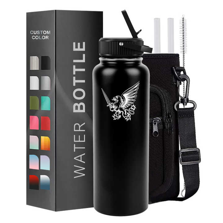 32oz Double Wall Stainless Steel Water Bottle Wide Mouth Design ...