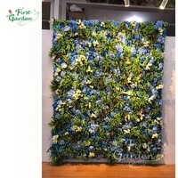 Tanaman Kain Buatan Hydrangea Biru Taman Pertama untuk Dinding Bunga Gulung Indoor, Cocok untuk Pernikahan, Gereja, Pesta, Acara, Perusahaan, Hotel