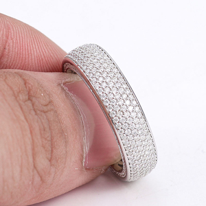 Bagues en argent tendance 925 pour hommes, 1 mm, couleur DEF, VVS, moissanite ronde, bijoux personnalisés pour fiançailles, bagues de fête - Product Image 6