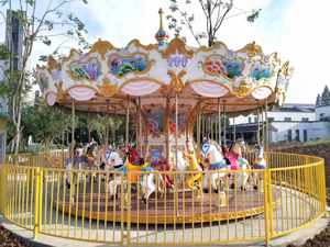 Carrusel de 16 Asientos para Interiores, Atracción de Parque de Diversiones para Ferias y Parques de Trampolines, Hecho de Fibra de Vidrio, Madera, Metal y Acero - Product Image 5