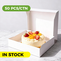 Lote de 50 Cajas de Papel Corrugado Biodegradables y Ecológicas para Empacar Pasteles, Galletas y Repostería