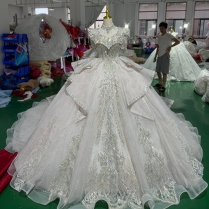 Jxs12 Nouvelles robes de mariée modernes exquises, robes de mariée scintillantes avec perles et paillettes, robe de mariée Jancember - Product Image 2