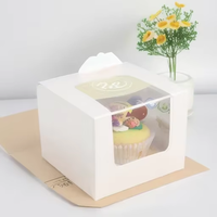 Boîte à gâteau portable haut de gamme en papier d'art avec base épaissie pour la pâtisserie et l'emballage, tailles 4/6/8 pouces, idéale pour les anniversaires