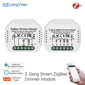 Module variateur Zigbee LangYeao 1/2 Gang, 100W, installation encastrée, compatible Alexa <span class=keywords><strong>Google</strong></span> <span class=keywords><strong>Home</strong></span>, gradation progressive 0%-100% - Product Image 1