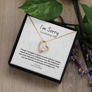 Lo siento por haberte lastimado, collar clásico con colgante de corazón de cobre y tarjeta de texto personalizado, regalo de perdón y reconciliación para pareja - Product Image 4