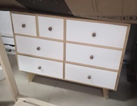 Commode haute en bois à 5 tiroirs Commode moderne en bois blanc Tallboy pour chambre à coucher