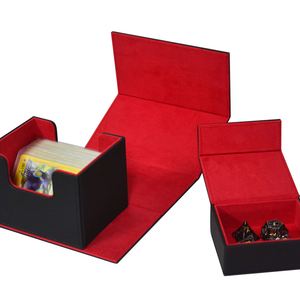 Boîte de rangement pour cartes de jeu, capacité 180+ cartes, boîte de rangement premium pour cartes à collectionner TCG avec plateau à dés, porte-cartes magnétique - Product Image 5