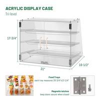 Vitrine de pâtisserie en acrylique transparent avec porte arrière magnétique comptoir de boulangerie pour gâteau beignets muffins affichage