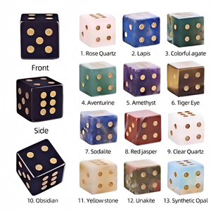 Maikevi - <span class=keywords><strong>Juego</strong></span> <span class=keywords><strong>de</strong></span> 6 <span class=keywords><strong>dados</strong></span> cuadrados <span class=keywords><strong>de</strong></span> piedra natural <span class=keywords><strong>de</strong></span> lujo con puntos dorados para Mahjong, juegos <span class=keywords><strong>de</strong></span> mesa <span class=keywords><strong>de</strong></span> <span class=keywords><strong>casino</strong></span> - Product Image 2