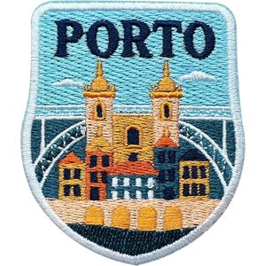 Patch brodé personnalisé Porto Portugal 3 pouces, thermocollant ou à coudre, applique en tissu pour voyage - Product Image 1