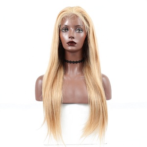 Russe <span class=keywords><strong>Cheveux</strong></span> Raides Couleur #27 <span class=keywords><strong>Miel</strong></span> Blonde Avant De Lacet Perruques De <span class=keywords><strong>Cheveux</strong></span> Humains - Product Image 1
