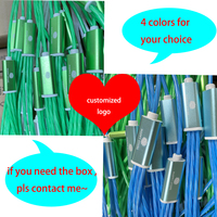 Cable de Carga Rápida 3 en 1 con Luz LED de Colores, Adaptador de Cobre Puro para Teléfono, Impresora, Escáner de Código de Barras