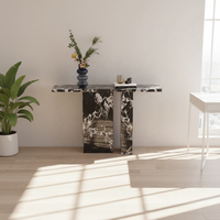 Table console moderne en marbre naturel Calacatta Viola pour entrée de villa ou d'hôtel, imperméable et anti-salissure, mobilier de maison