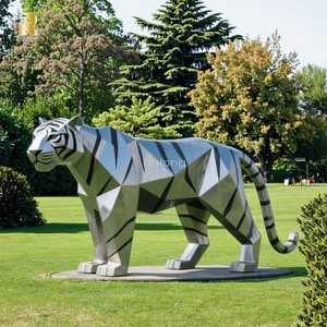 Скульптура тигра из нержавеющей стали в натуральную величину - Product Image 5