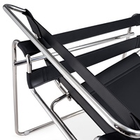 Fauteuil Designer Haut de Gamme Moderne en Similicuir de Selle pour Salon, Chambre, Hôtel, avec Cadre Métallique