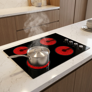 Table de cuisson électrique 4 brûleurs haute puissance 6700W, 240V 60Hz, plaque <span class=keywords><strong>vitrocéramique</strong></span> radiante standard US avec commande par bouton - Product Image 6